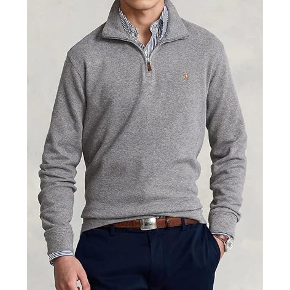Polo Ralph Lauren Men’s Estate Rib Half Zip Pullover XL Gray Sweater Top
